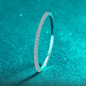 2.6ct Moissanite S925 Silver Bangles for Women Plated Pt950 Starry Sky Micro Inlaid Bracelets Can Open Lover's Gift Wholesale