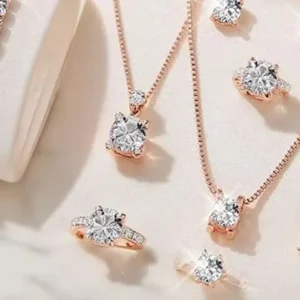 5Pcs Crystal Jewelry Set for Women Elegant Necklace Earrings Ring Bracelet Bridal Wedding Princess Style Valentine's Day Gift