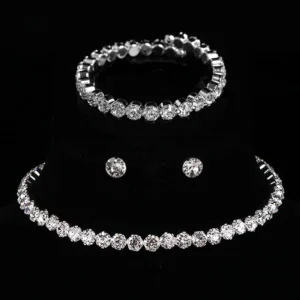 4 pieces of women's fashionable and minimalist necklaces with earrings, bracelets, jewelry sets, banquet and party accessories